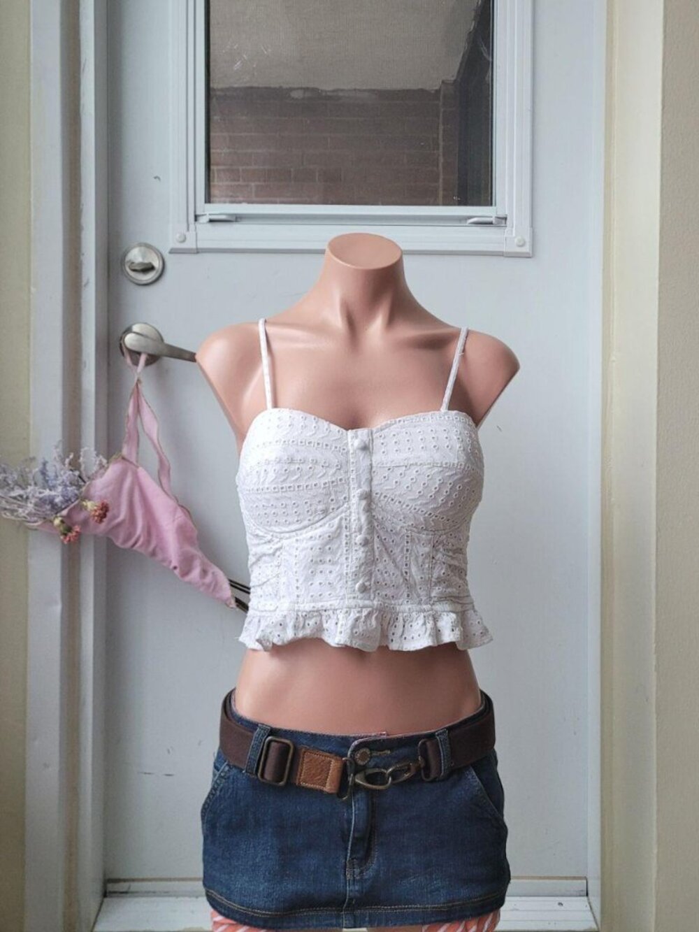 Sim & Sam Lace Trim Holiday Tank Top